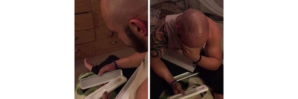 Pai ganha teste de gravidez