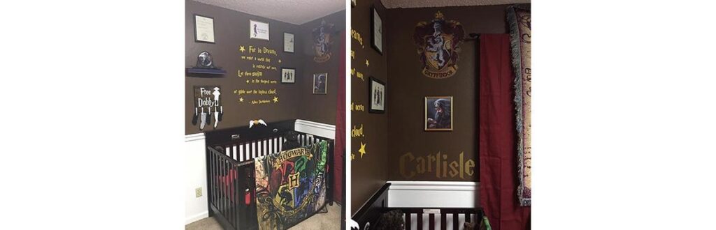 Casal americano passou a paixão pela saga Harry Potter para o quarto dos filhos