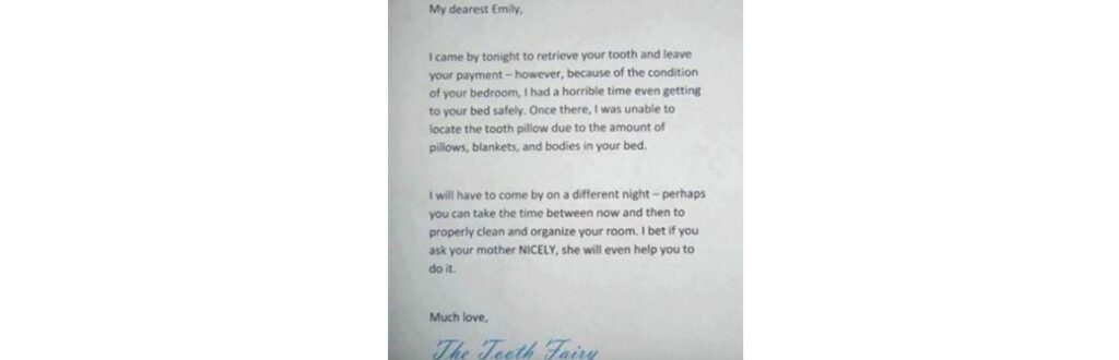 carta a fada do dente