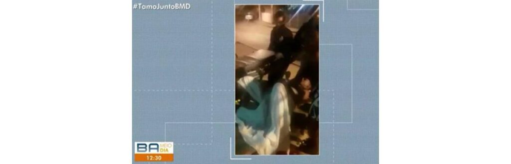 (Gravida teve filho no banco de uma praça. Foto: TV Bahia)