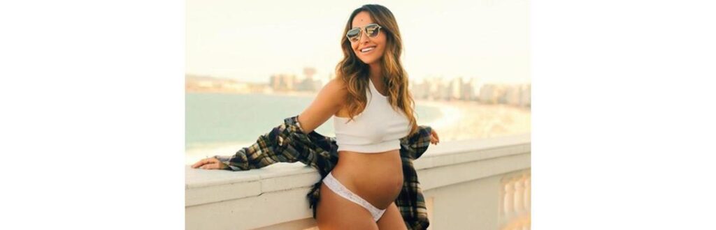 Sabrina está caminhando para o sétimo mês de gestação