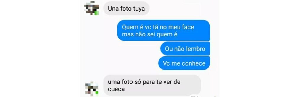 O homem pediu para que a criança enviasse fotos de cueca para ele