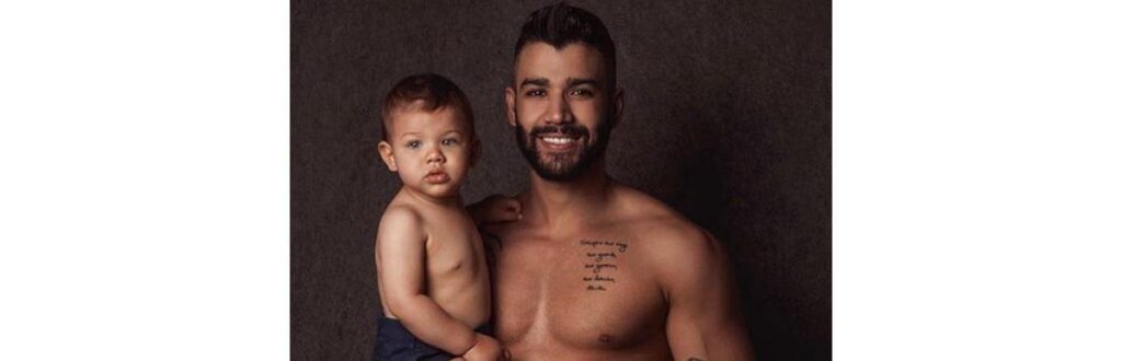 Gustavo Lima com filho Gabriel