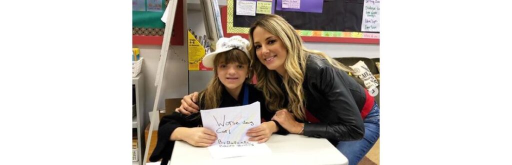 Além de inglês, Rafa também já mostrou ser talentosa na música e nos esportes