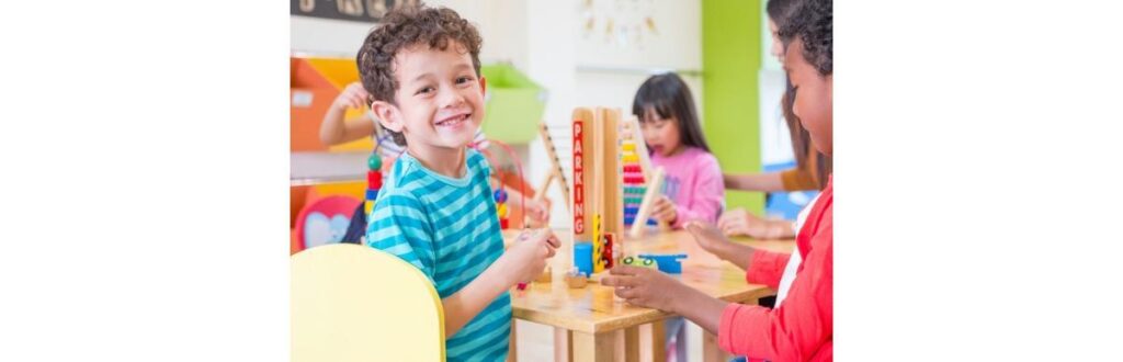 kindergarten-students-smile-when-playing-toy-in-playroom-at-preschool-picture-id836871426