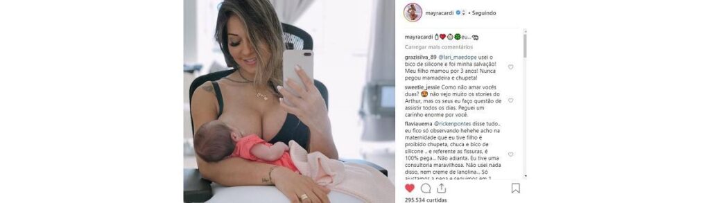 Mayra ainda não mostrou o rosto da filha nas redes sociais.