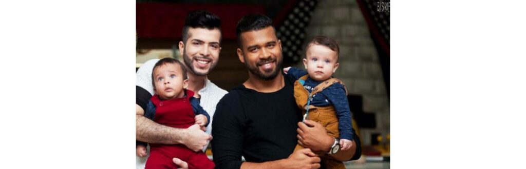 Luis Henrique e Luiz Gustavo com seus filhos