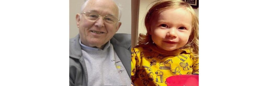 “O nosso vizinho morreu recentemente. A filha dele apareceu há pouco tempo com uma sacola grande de plástico. Na sacola, havia todos os presentes de Natal que ele comprou para a *nossa* filha pelos próximos treze anos”. /