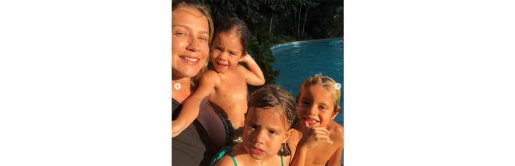 Luana Piovani com filhos Dom, Liz e Bem.