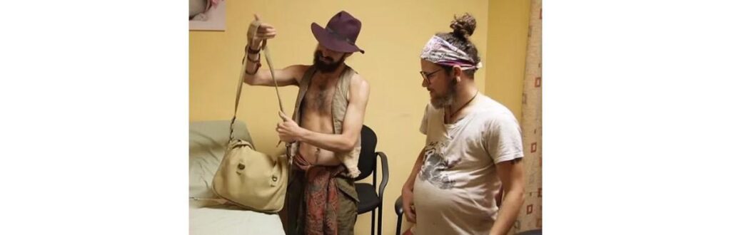 O casal em um exame de ultrassom