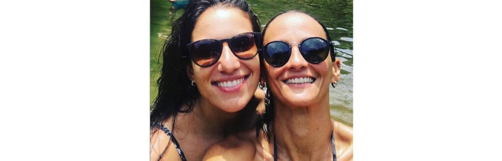 Fabi ao lado de esposa, Julia