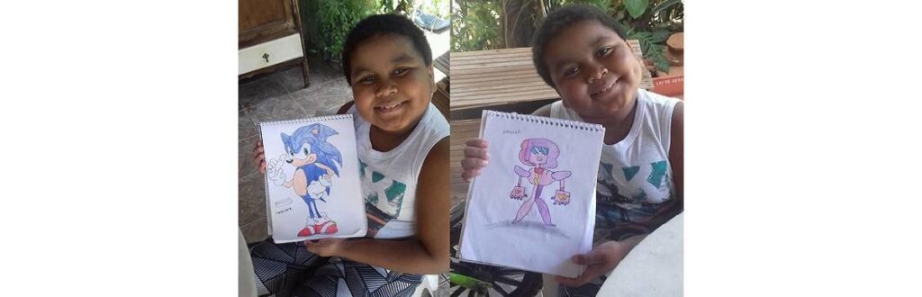 O irmão do Jorel foi desenhado pelo menino
