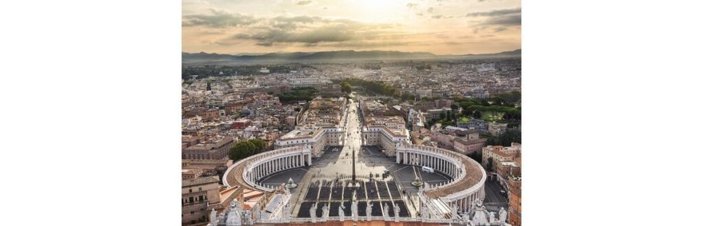 Vista de cima da praça do Vaticano