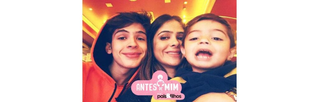 Naira Ávila com os filhos, João Guilherme e Pietro