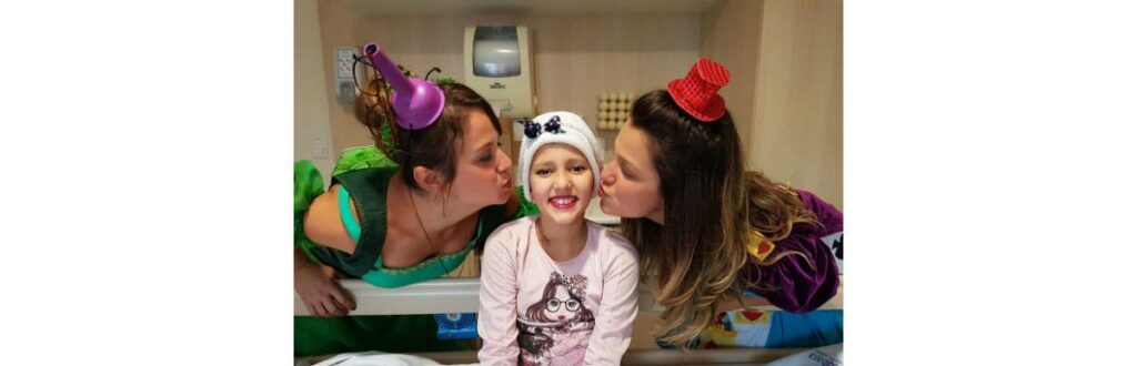 Clara no Hospital durante o tratamento