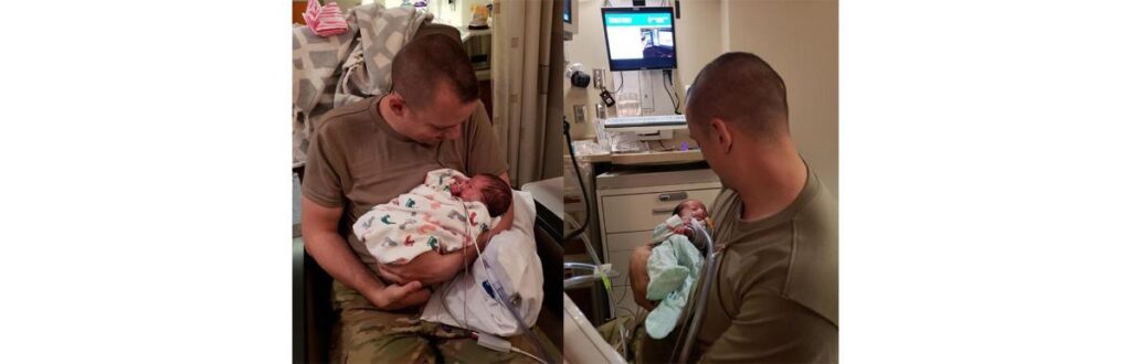 Recorte do vídeo quando o soldado surpreende esposa