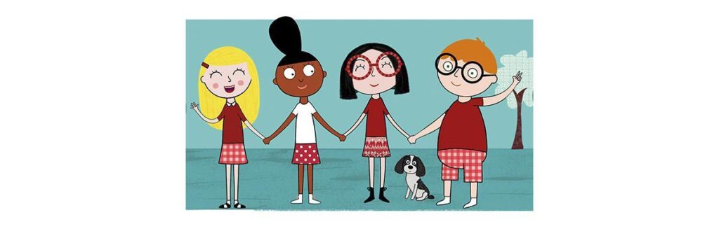 Charlotte com as nossas embaixadoras Taís, Roberta e Suppa e Filipe, diretor do canal