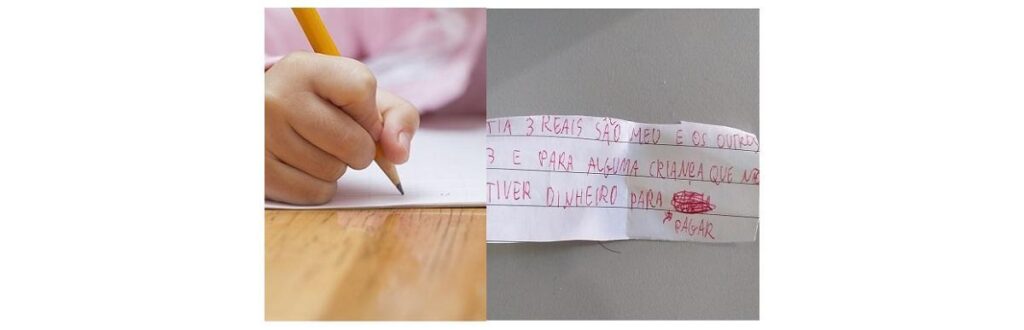 Aluna entrega bilhete emocionante para professora