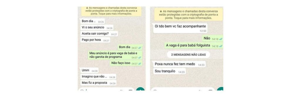 Anúncio de emprego de Danielle