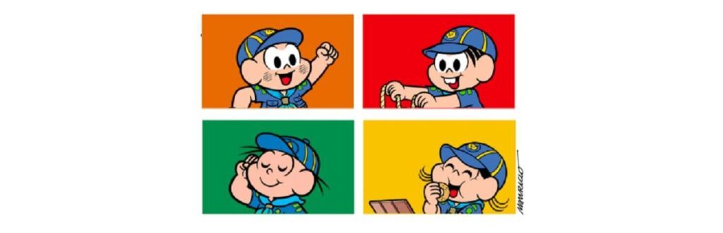 Turma da Mônica viraram figurinhas de álbum de escoteiros