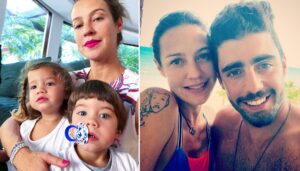 A família comemorando o aniversário dos gêmeos Bem e Liz