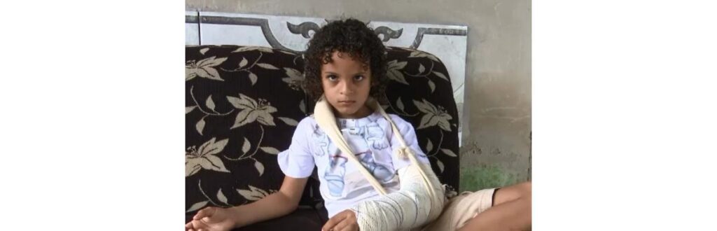 A mãe disse que o menino estava sozinho no momento em que aconteceu