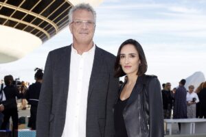 Pedro Bial com a esposa, Maria Prata