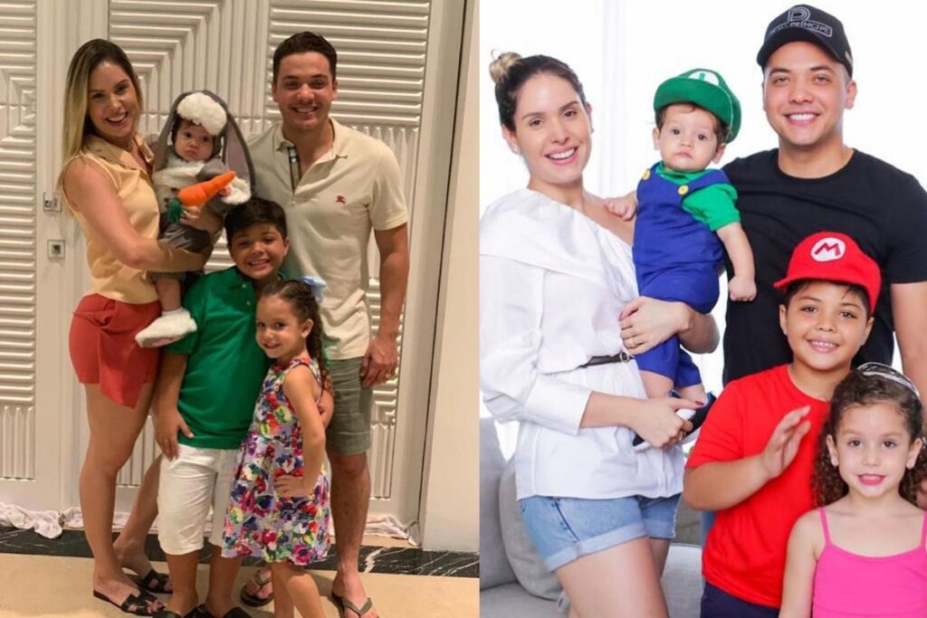 Wesley e a filha na festa