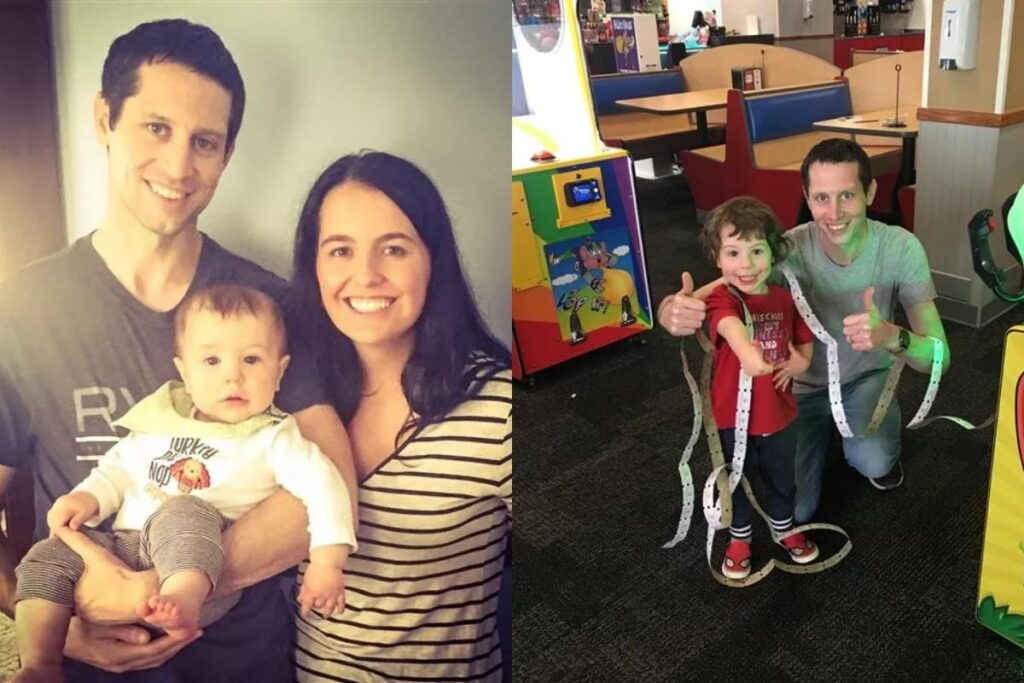 Alec junto ao livro feito pelo pai