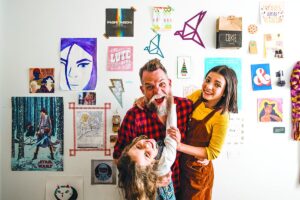 Marcos Piangers e Ana Cardoso com Anita e Aurora