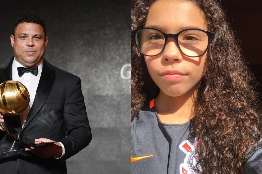 Na foto, Ronaldo e a família