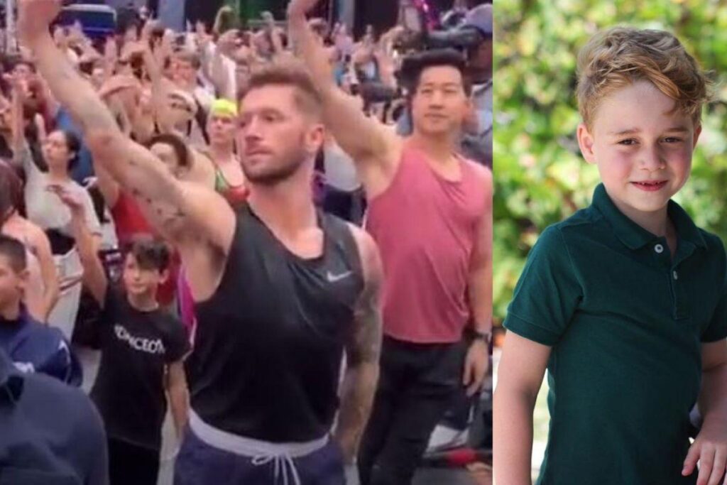 Dançarinos dão suporte ao príncipe George