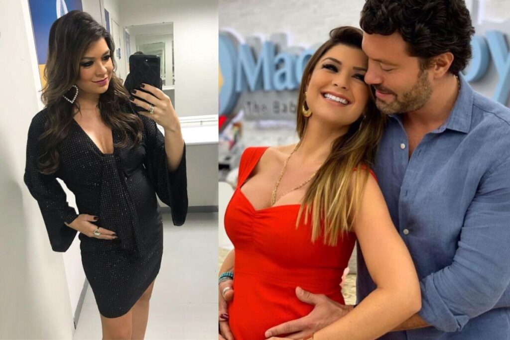 Amanda publicou a foto dizendo que a filha está prestes a nascer