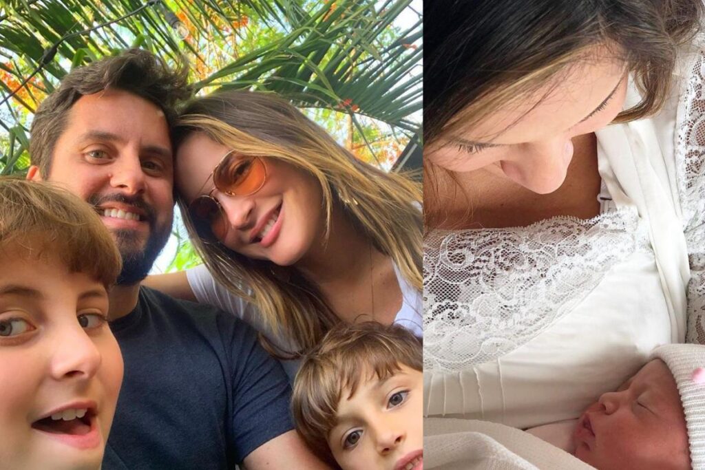 Rafael com a irmã mais nova Bela