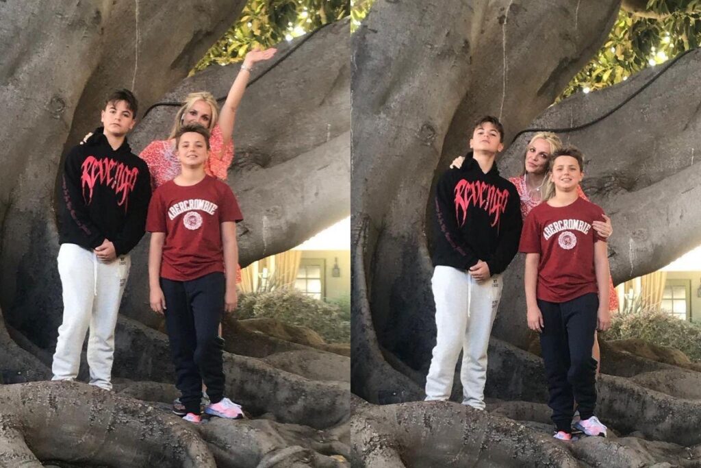 Britney Spears posta foto ao lado de seus filhos