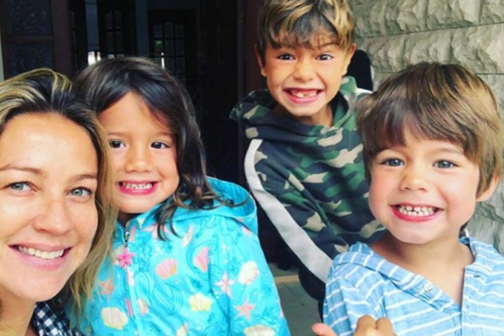 Luana e os filhos a caminho de Fernando de Noronha