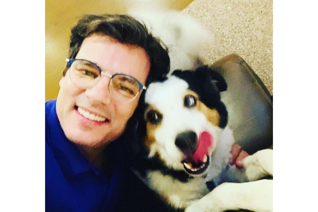 O apresentador com a filha