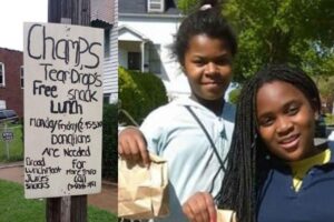 Mãe prepara lanches para alunos desabrigados