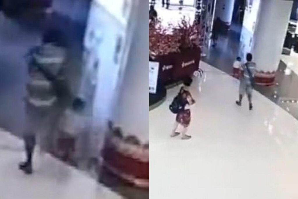 O doido atingiu a criança do nada