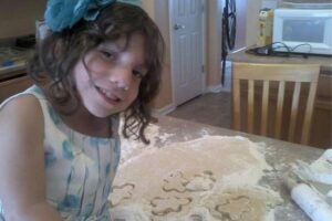 Natalia no colo de Michael