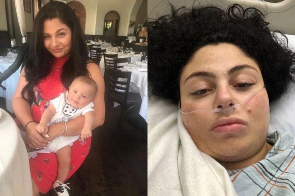 Após dar à luz seu primeiro filho, Krista percebeu que tinha algo de errado com sua cicatriz da cesárea