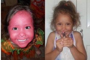 Victoria Kidner e a filha Sofia