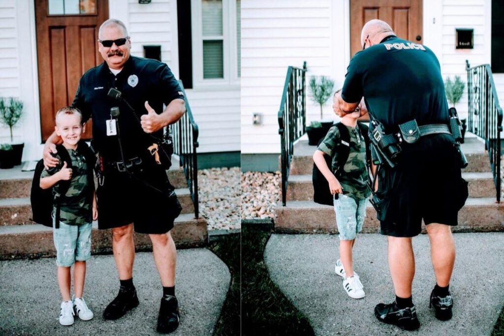 O policial foi até o quarto da criança para garantir que não existia monstro nenhum