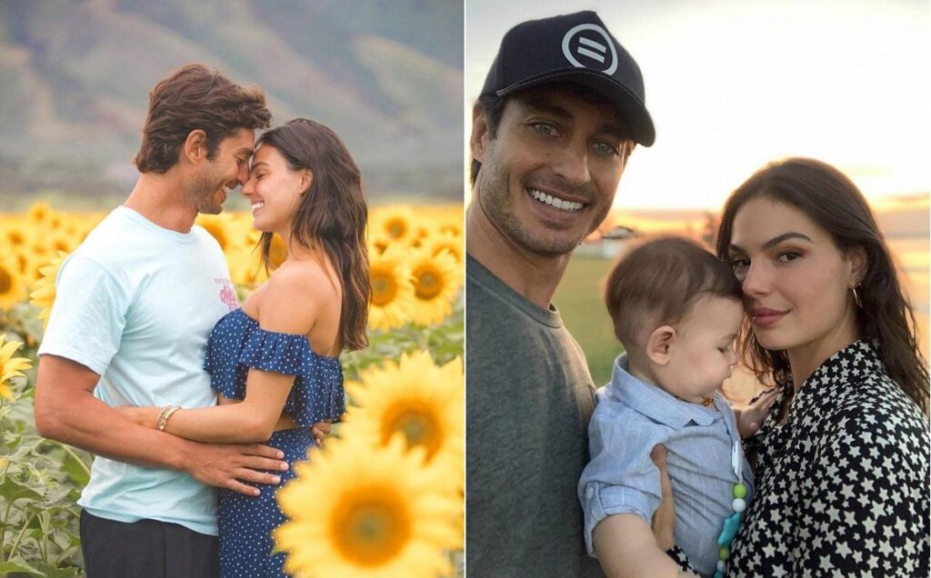 Isis Valverde junto com o marido e o filho Rael