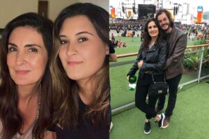 Fátima Bernardes e os trigêmeos Beatriz, Vinícius e Laura