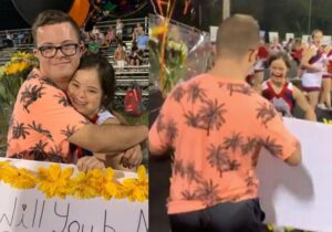 Menino pede a namorada para ir ao baile