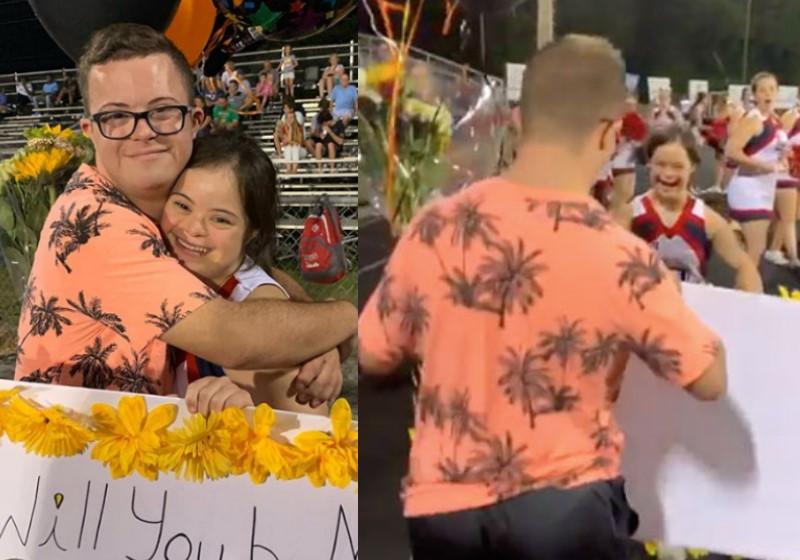 Menino pede a namorada para ir ao baile