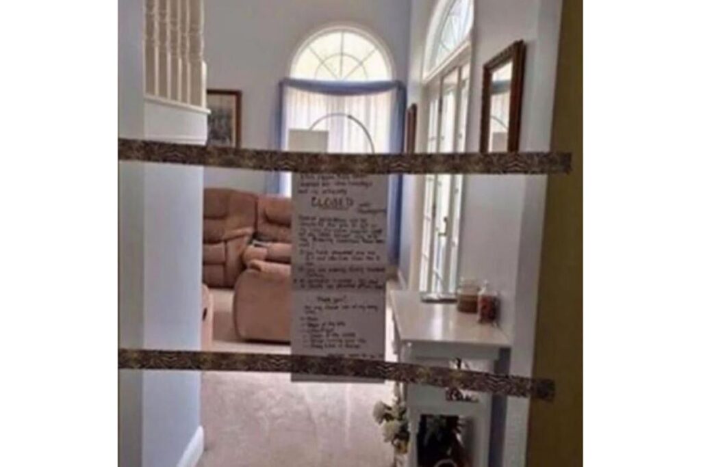 A mãe proibiu os filhos de entrar na sala de estar durante 1 mês