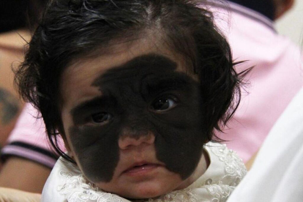 A bebê nasceu em março