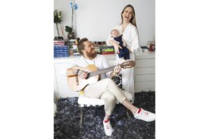 Amanda Pereira, André Polonca e o filho Jorge